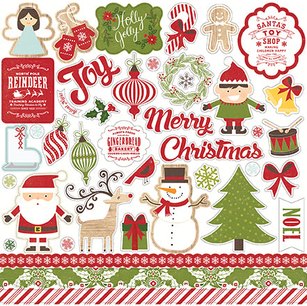 Echo Park 12x12 Cardstock Stickers - I Love Christmas - Elements