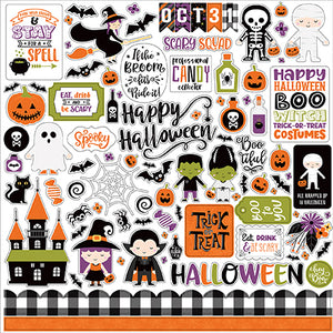 Echo Park 12x12 Cardstock Stickers - I Love Halloween - Elements