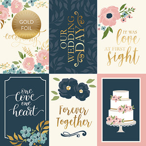 Echo Park Cut-Outs - Just Married - 4x6 Journaling Cards - Foil