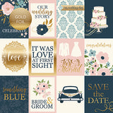 Echo Park Cut-Outs - Just Married - 3x4 Journaling Cards - Foil
