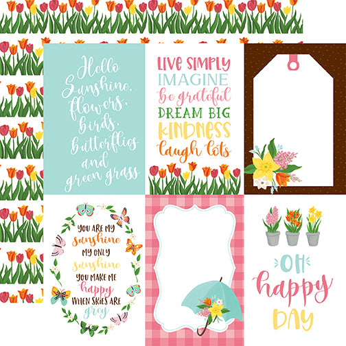Echo Park Cut-Outs - I Love Spring - 4x6 Vertical Journaling Cards
