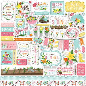 Echo Park 12x12 Cardstock Stickers - I Love Spring - Elements