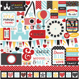 Echo Park 12x12 Cardstock Stickers - Magical Adventure - Elements