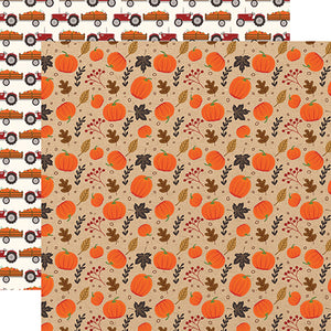 Echo Park Papers - My Favorite Fall - Pumpkin Patch - 2 Sheets