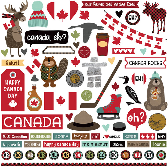 Photo Play 12x12 Cardstock Stickers - O Canada - Elements