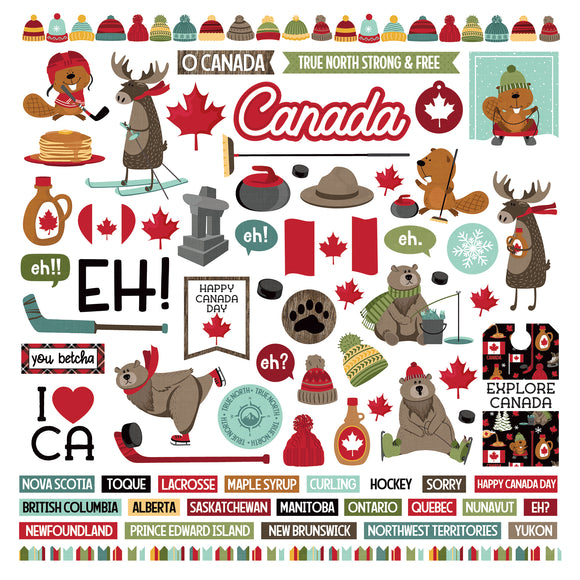 Photo Play 12x12 Cardstock Stickers - O Canada 2 - Elements