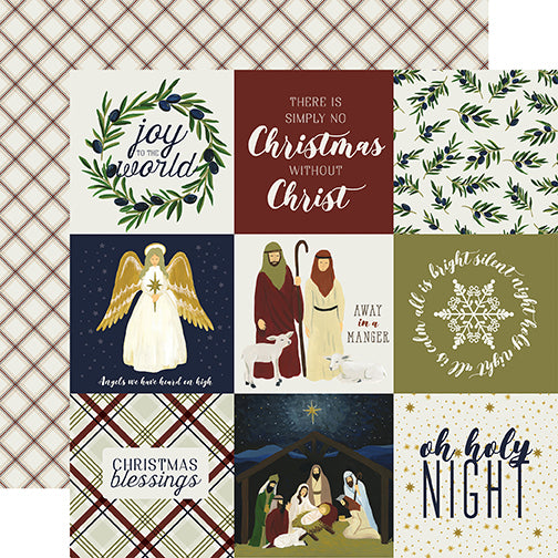 Echo Park Cut-Outs - Oh Holy Night - 4x4 Journaling Cards