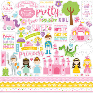 Echo Park 12x12 Cardstock Stickers - Perfect Princess - Elements