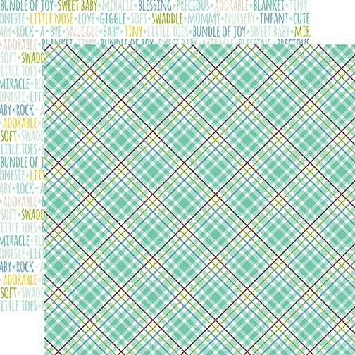 Echo Park Papers - Sweet Baby - Boy - Sweet Boy Plaid - 2 Sheets