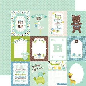 Echo Park Cut-Outs - Sweet Baby - Boy - 3x4 Journaling Cards