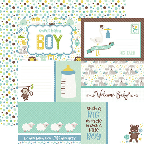 Echo Park Cut-Outs - Sweet Baby - Boy - Journaling Cards