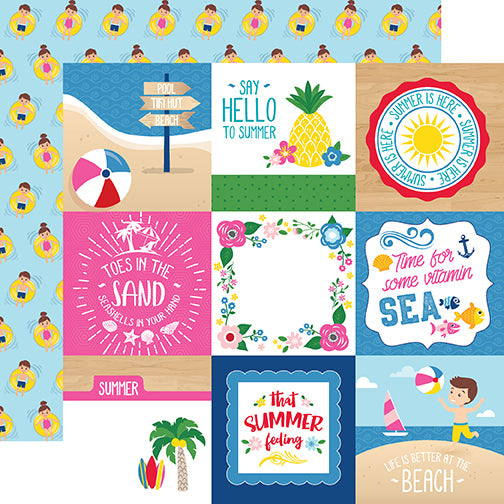 Echo Park Cut-Outs - I Love Summer - 4x4 Journaling Cards