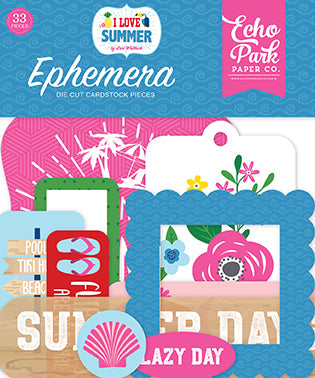 Echo Park Ephemera Die-Cuts - I Love Summer