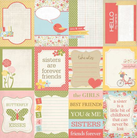 Echo Park Cut-Outs - Sisters - Journaling Cards