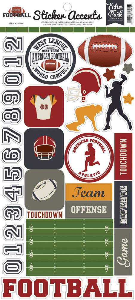 Echo Park Cardstock Stickers - Football