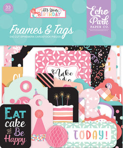 Echo Park Frames & Tags Die-Cuts - It's Your Birthday - Girl
