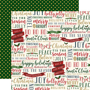 Echo Park Papers - Twas the Night Before Christmas - Tis The Season Words - 2 Sheets