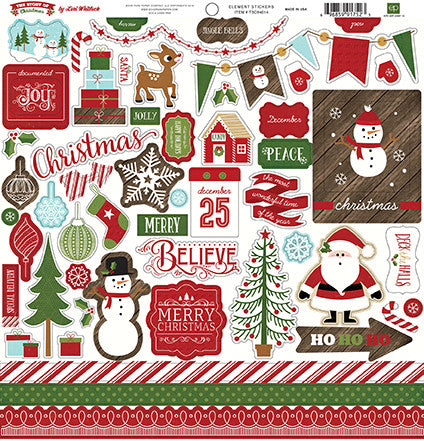 Echo Park 12x12 Cardstock Stickers - The Story of Christmas - Elements