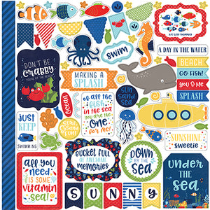 Echo Park 12x12 Cardstock Stickers - Under the Sea - Elements