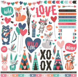 Photo Play 12x12 Cardstock Stickers - Wild Love - Elements