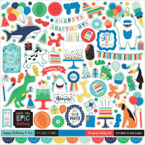 Echo Park 12x12 Cardstock Stickers - It's Your Birthday - Boy - Elements