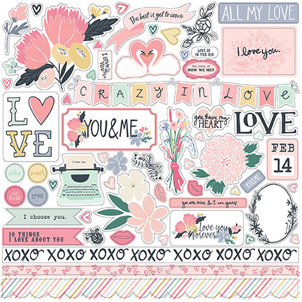 Echo Park 12x12 Cardstock Stickers - You & Me - Elements