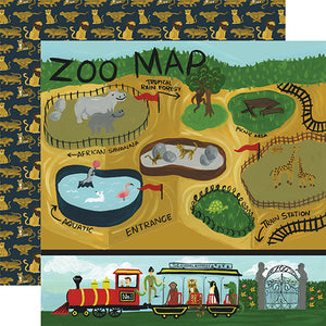 Echo Park Papers - Animal Safari - Zoo Map - 2 Sheets