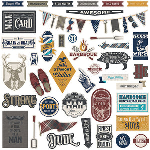 Photo Play 12x12 Cardstock Stickers - Man Card - Elements